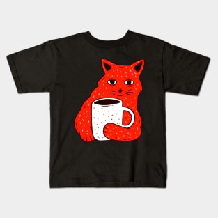 Coffee and cat Kids T-Shirt